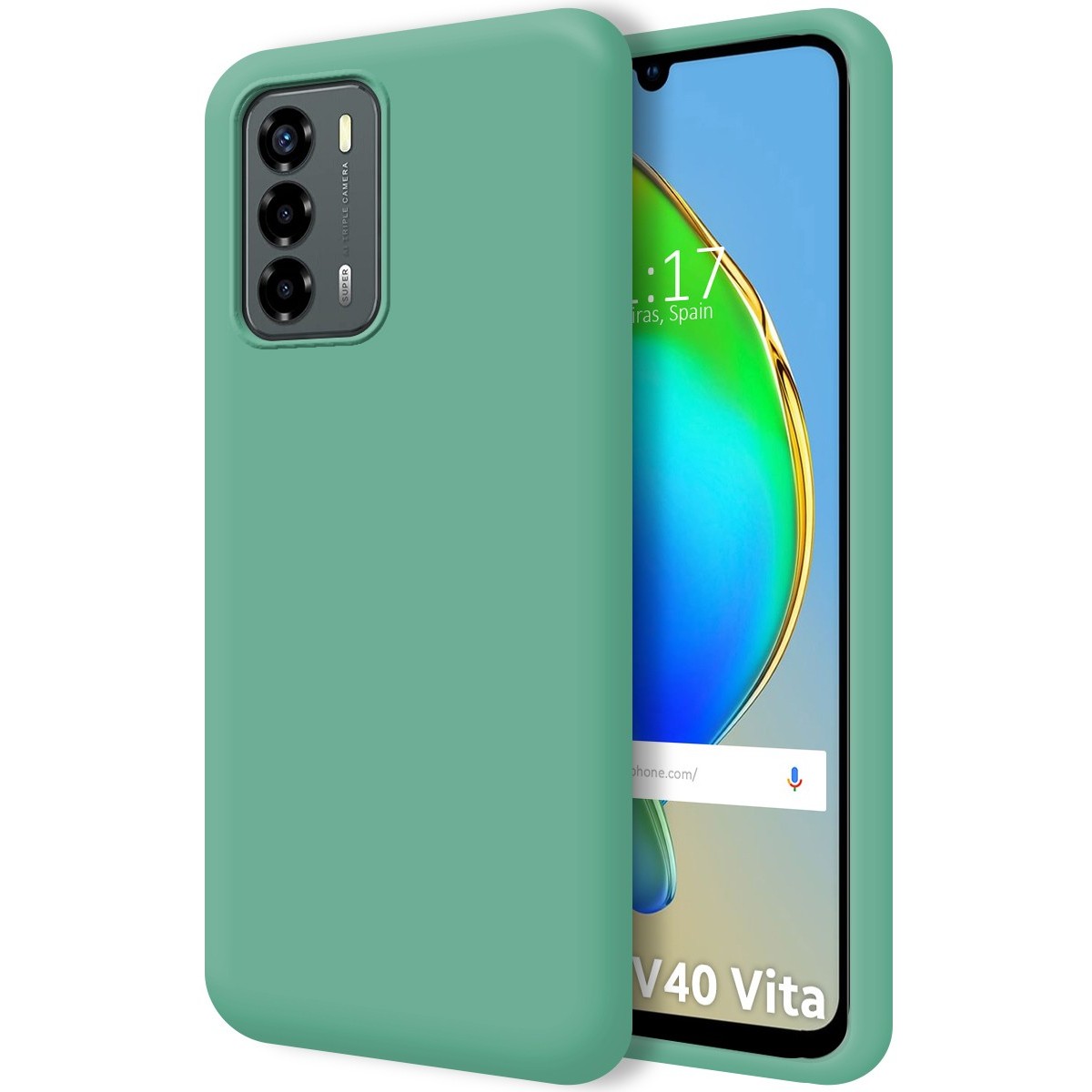 Funda Silicona Líquida Ultra Suave para ZTE Blade V40 Vita color Verde