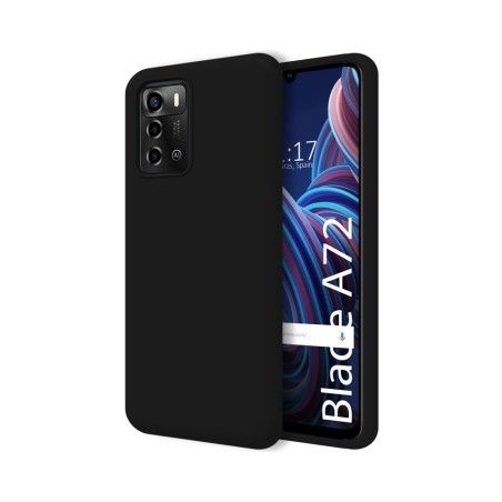 Funda Silicona Líquida Ultra Suave para ZTE Blade A72 color Negra