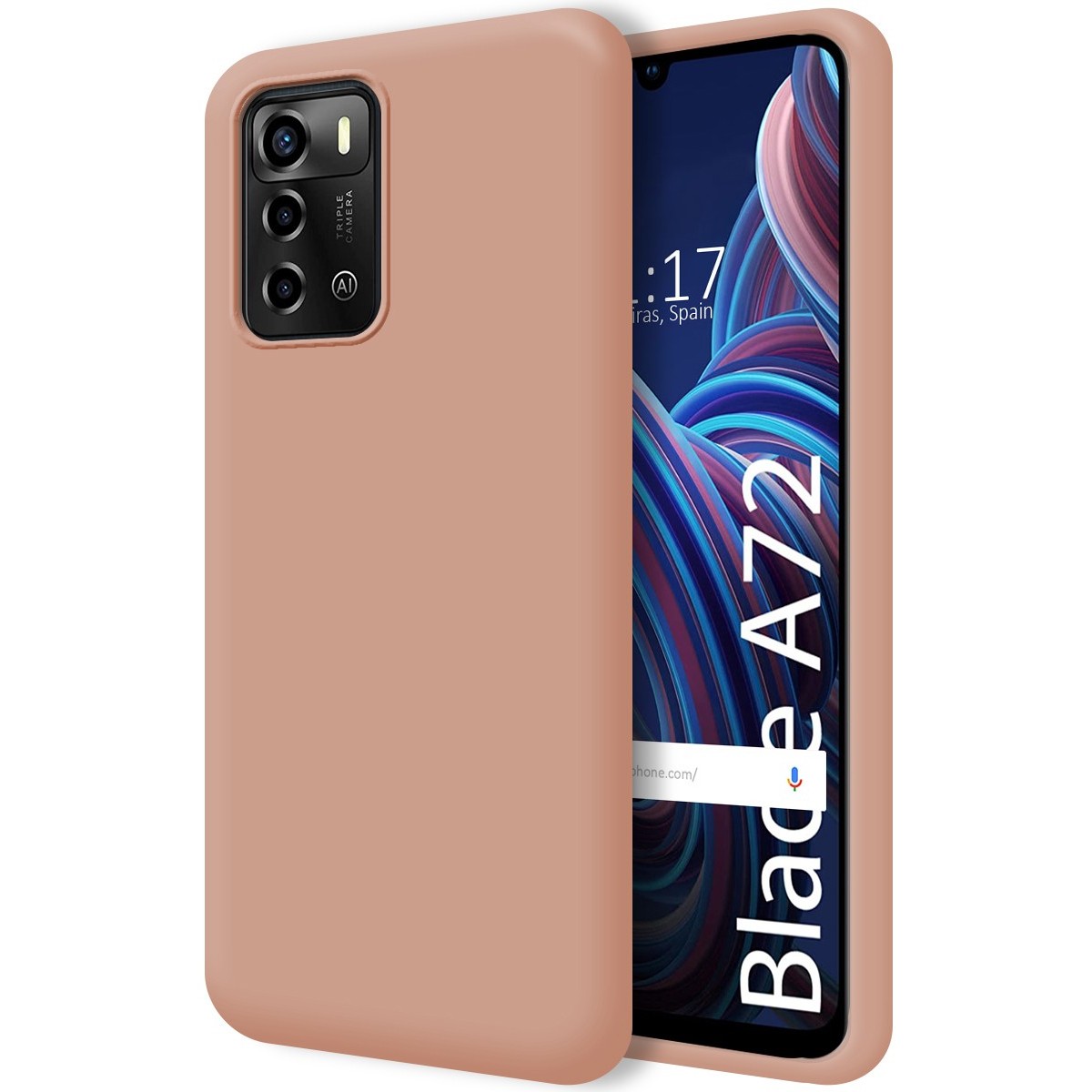 Funda Silicona Líquida Ultra Suave para ZTE Blade A72 color Rosa