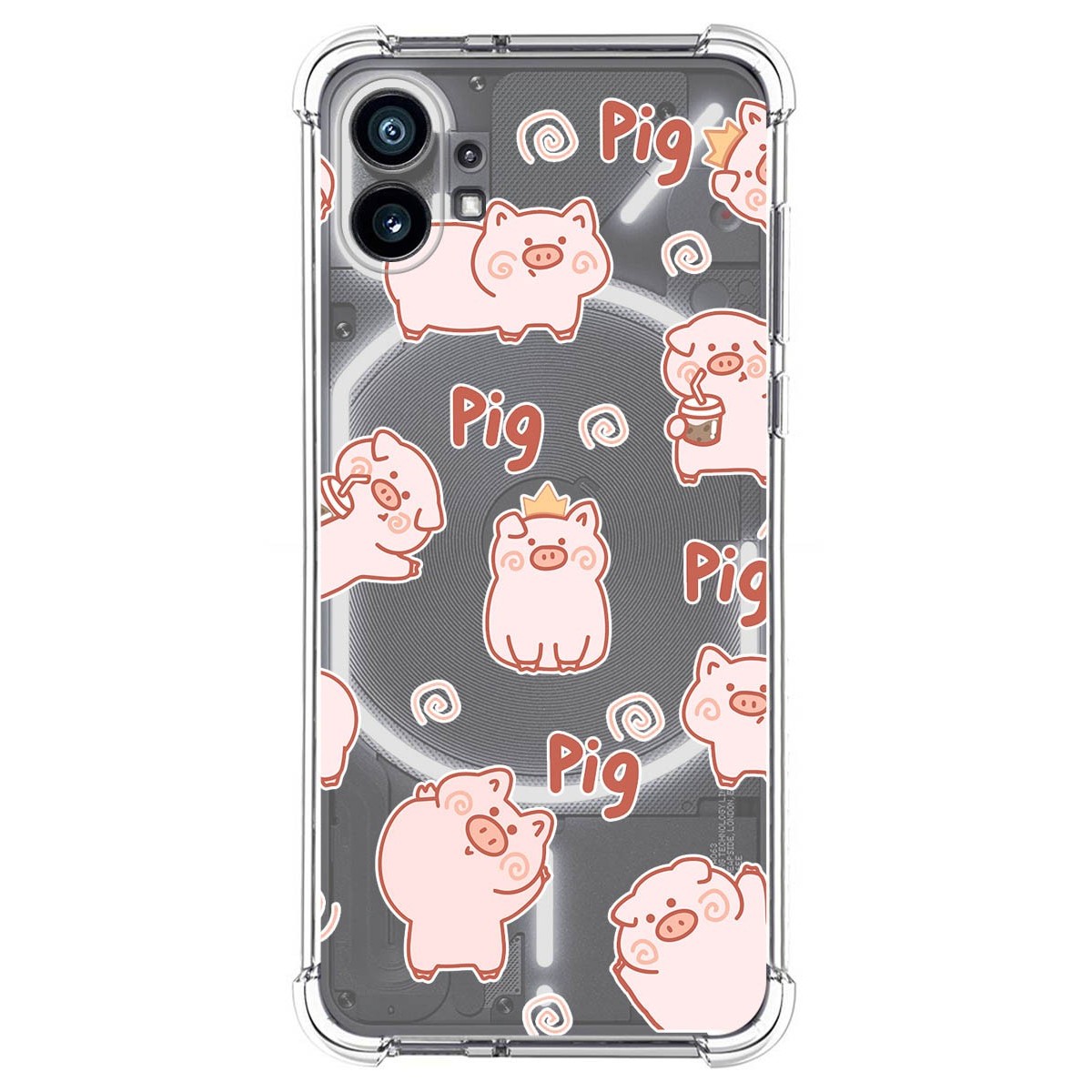 Funda Silicona Antigolpes para Nothing Phone 1 diseño Cerdos Dibujos