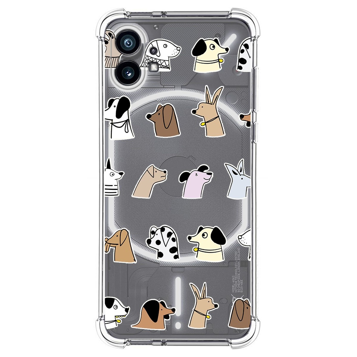 Funda Silicona Antigolpes para Nothing Phone 1 diseño Perros Dibujos