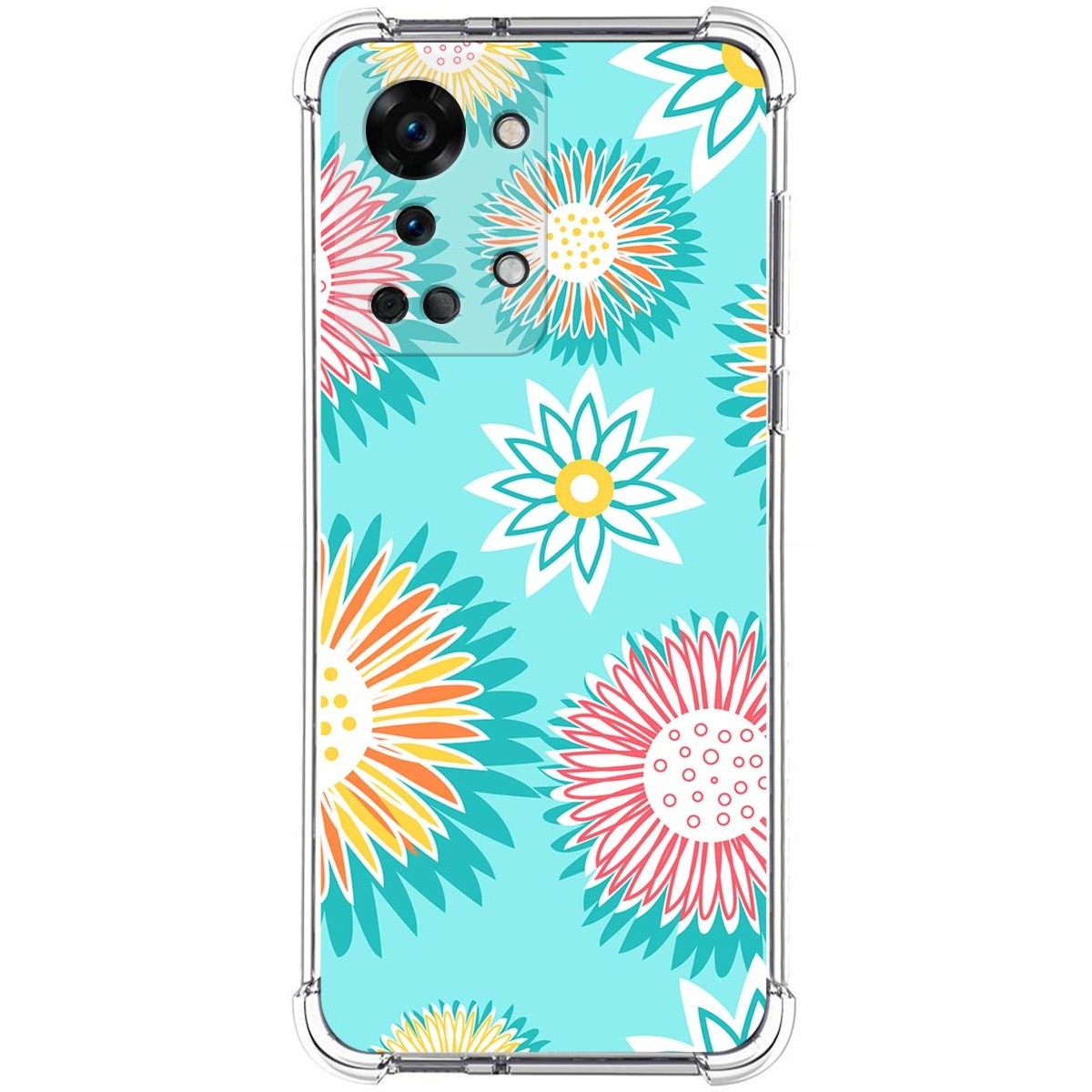 Funda Silicona Antigolpes para OnePlus Nord 2T 5G diseño Flores 05 Dibujos