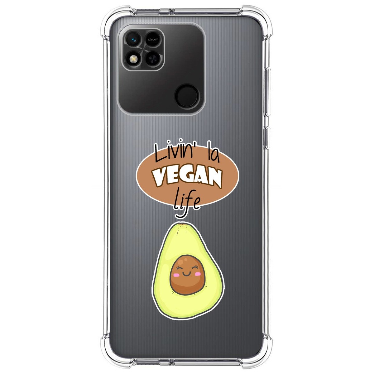 Funda Silicona Antigolpes compatible con Xiaomi Redmi 10A diseño Vegan Life Dibujos