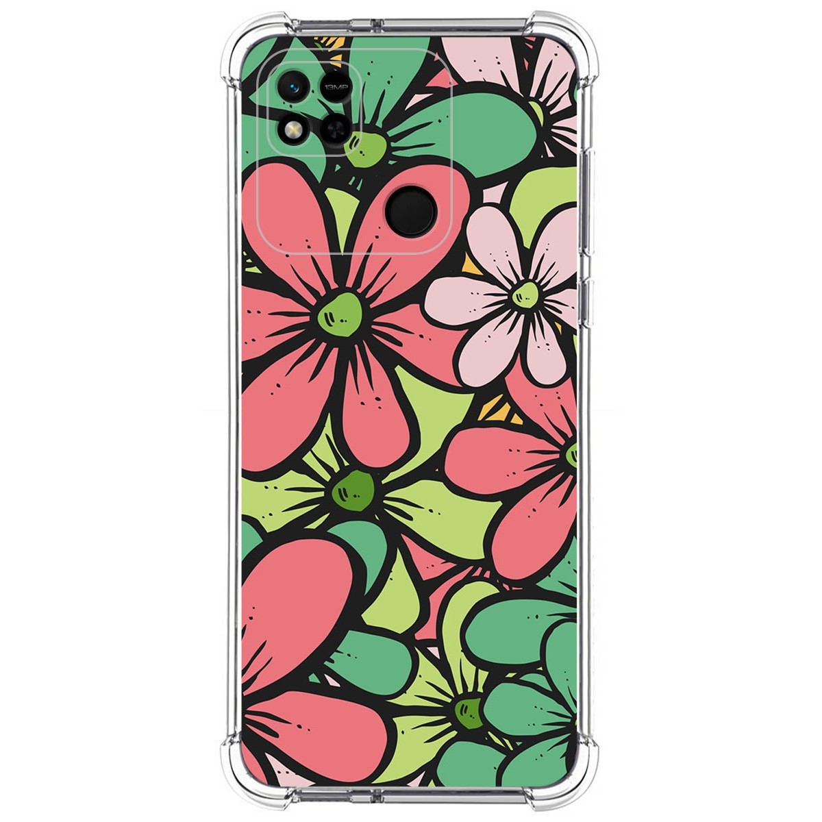 Funda Silicona Antigolpes compatible con Xiaomi Redmi 10A diseño Flores 02 Dibujos