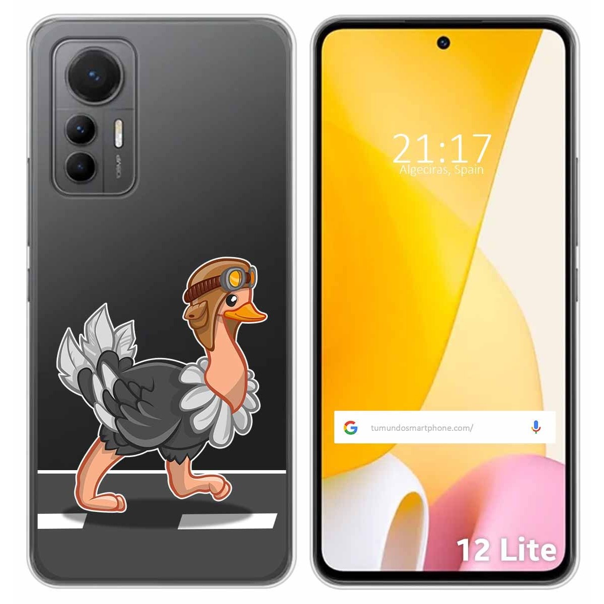 Funda Silicona Transparente para Xiaomi 12 Lite 5G diseño Avestruz Dibujos