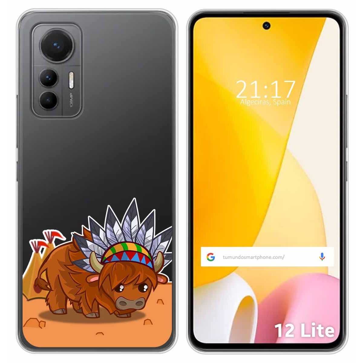 Funda Silicona Transparente para Xiaomi 12 Lite 5G diseño Bufalo Dibujos