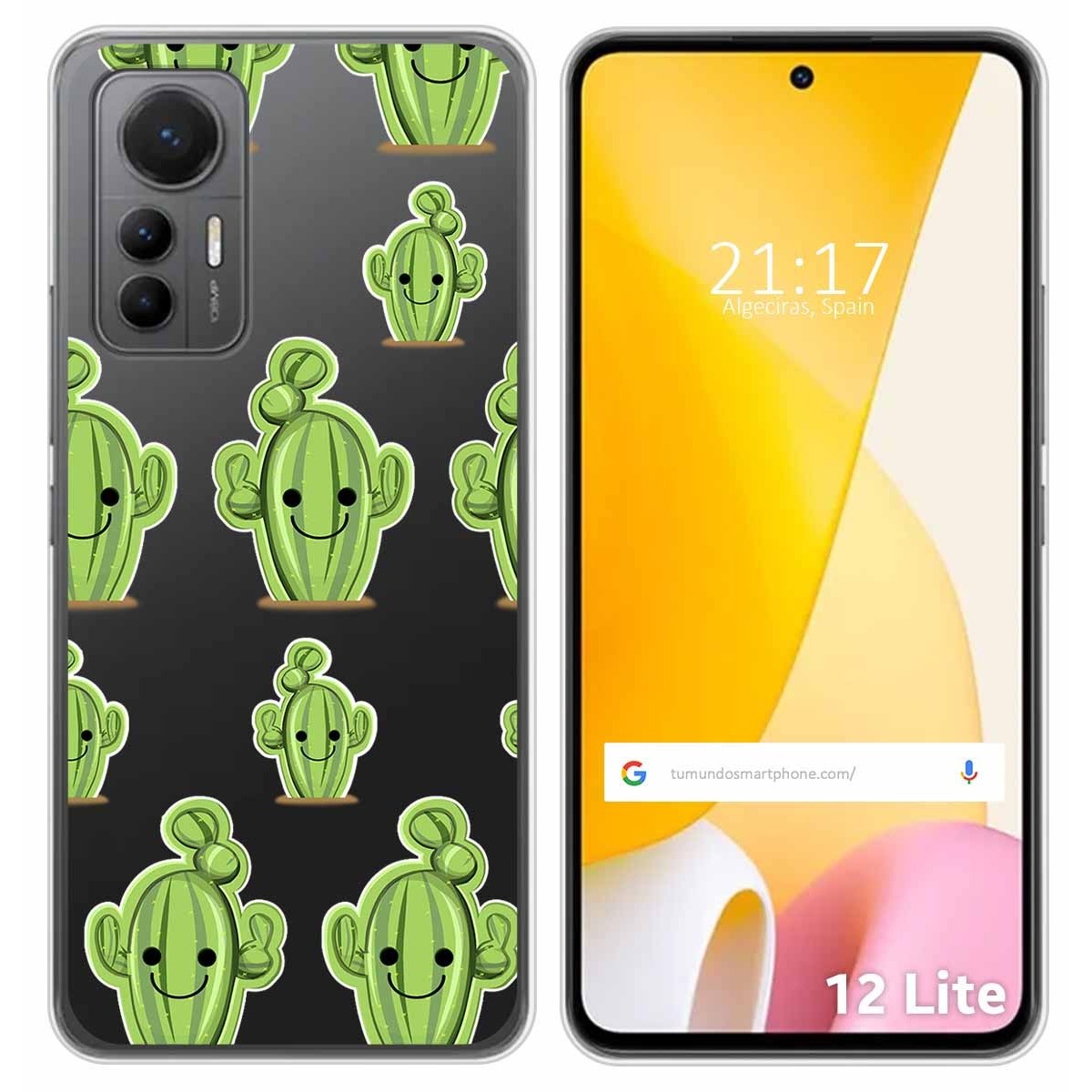 Funda Silicona Transparente para Xiaomi 12 Lite 5G diseño Cactus Dibujos