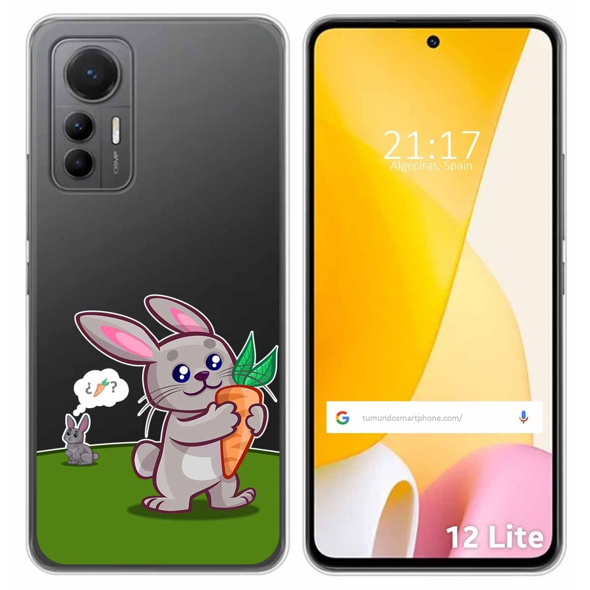Funda Silicona Transparente para Xiaomi 12 Lite 5G diseño Conejo Dibujos
