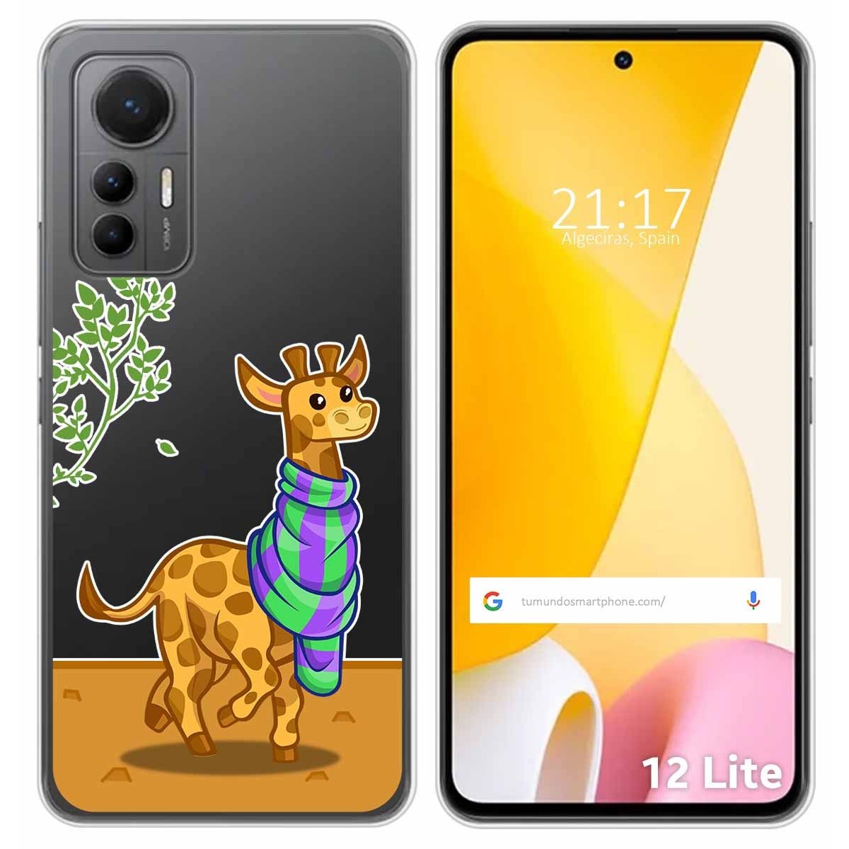 Funda Silicona Transparente para Xiaomi 12 Lite 5G diseño Jirafa Dibujos