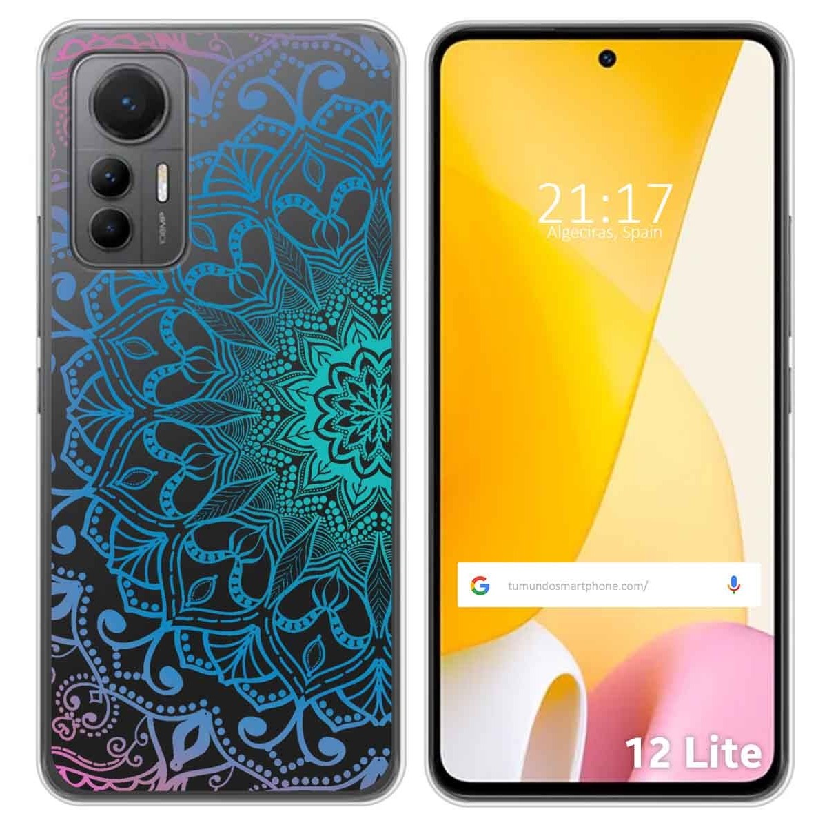 Funda Silicona Transparente para Xiaomi 12 Lite 5G diseño Mandala Dibujos
