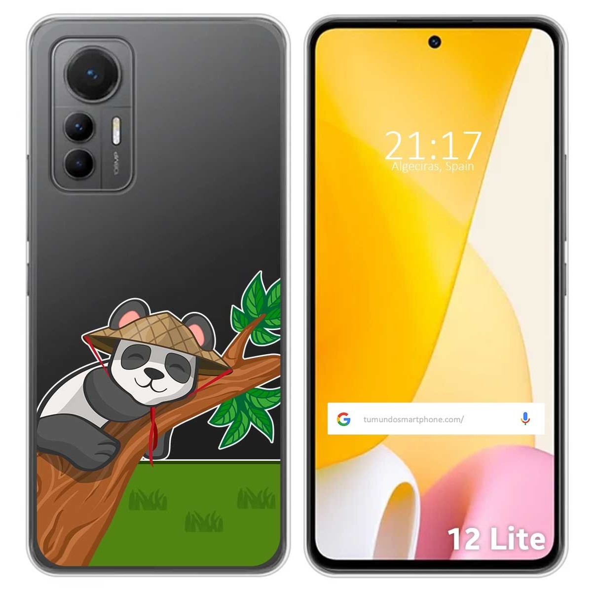Funda Silicona Transparente para Xiaomi 12 Lite 5G diseño Panda Dibujos