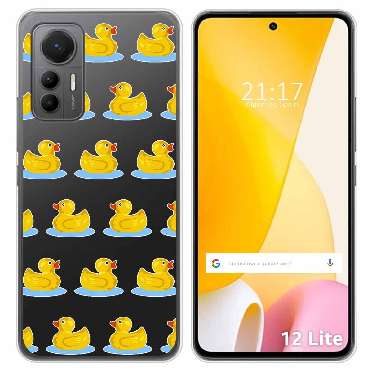 Funda Silicona Transparente para Xiaomi 12 Lite 5G diseño Pato Dibujos