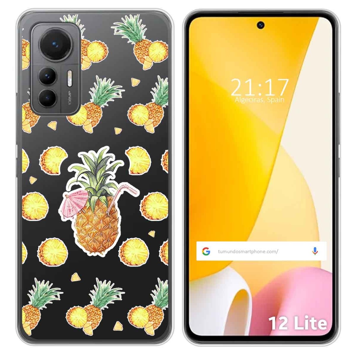 Funda Silicona Transparente para Xiaomi 12 Lite 5G diseño Piña Dibujos