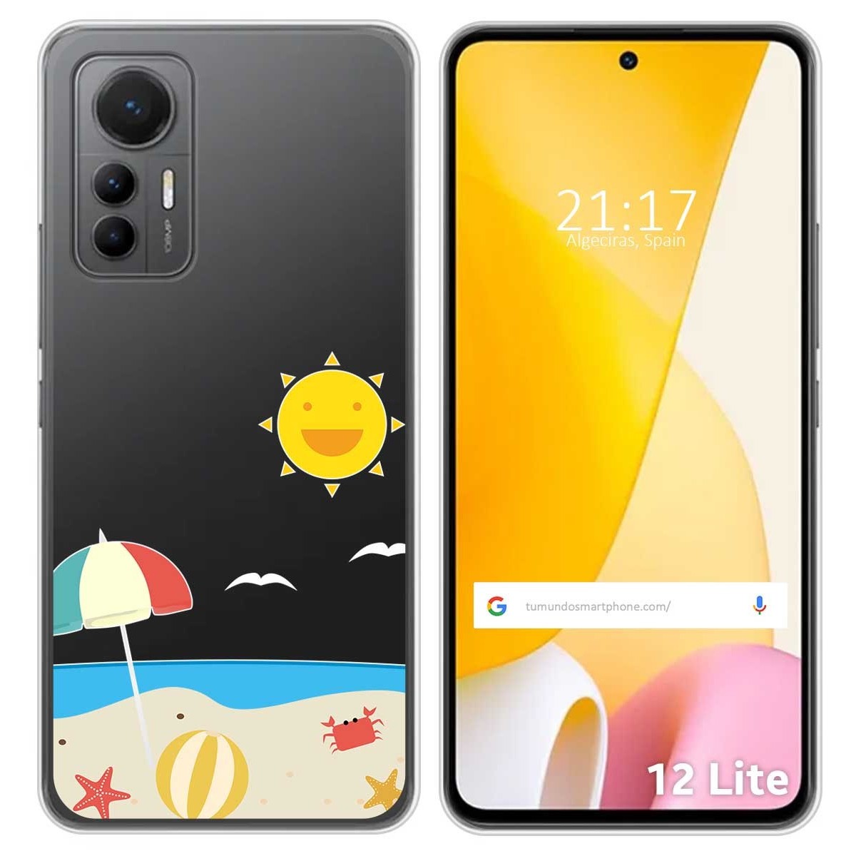 Funda Silicona Transparente para Xiaomi 12 Lite 5G diseño Playa Dibujos