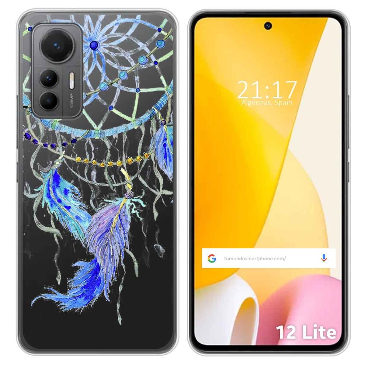 Funda Silicona Transparente para Xiaomi 12 Lite 5G diseño Plumas Dibujos