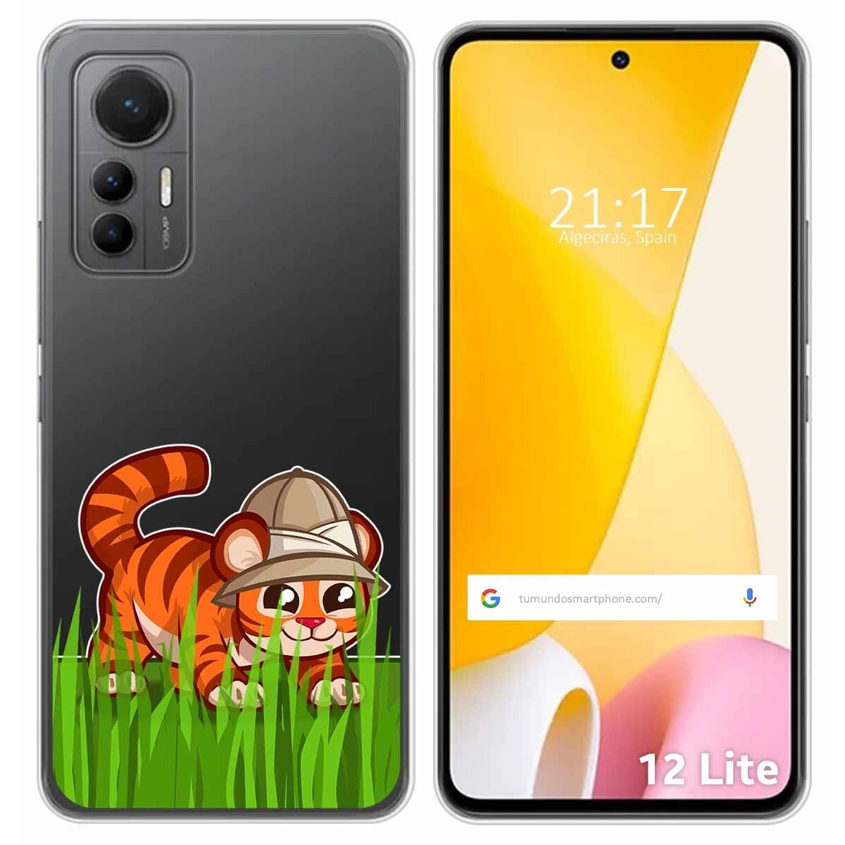 Funda Silicona Transparente para Xiaomi 12 Lite 5G diseño Tigre Dibujos