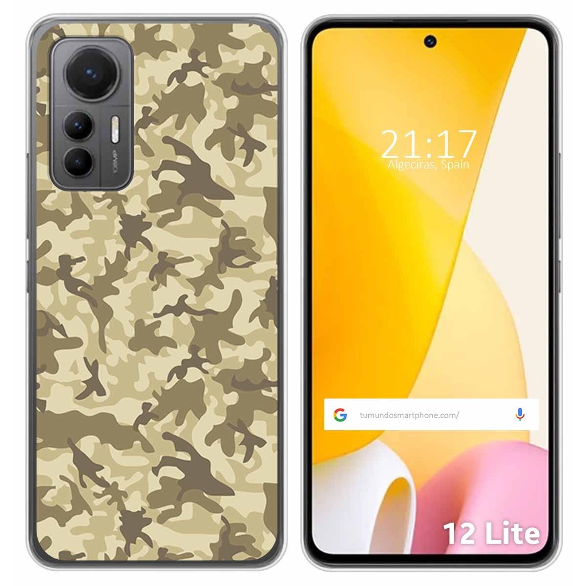 Funda Silicona para Xiaomi 12 Lite 5G diseño Sand Camuflaje Dibujos