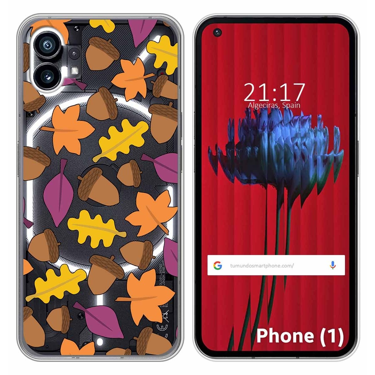 Funda Silicona Transparente para Nothing Phone 1 diseño Otoño Dibujos