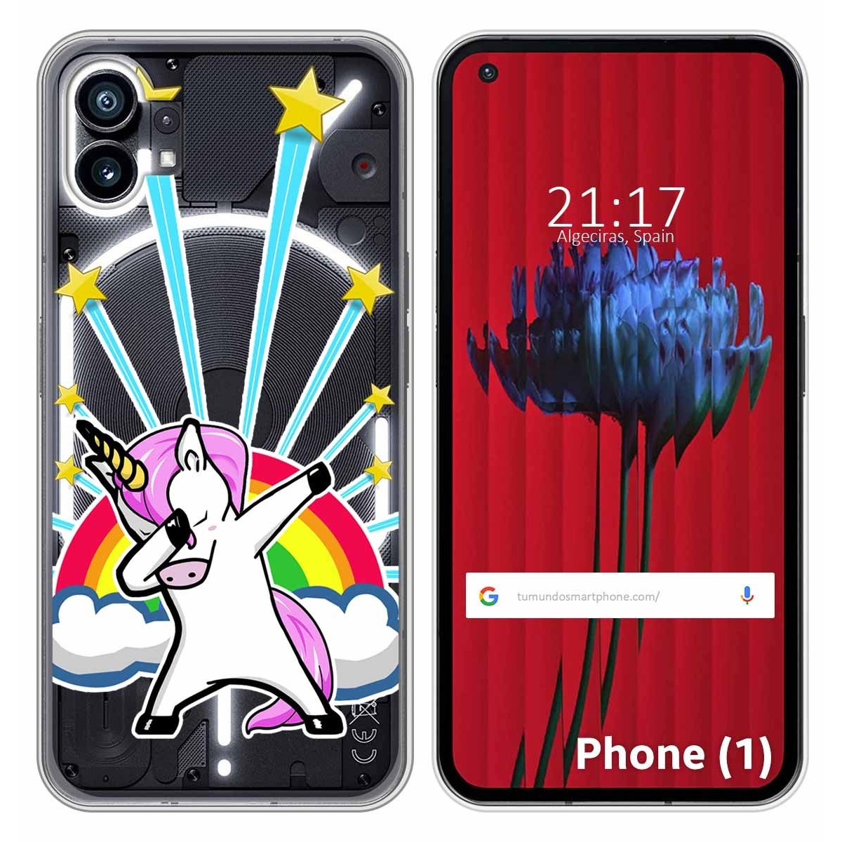 Funda Silicona Transparente para Nothing Phone 1 diseño Unicornio Dibujos