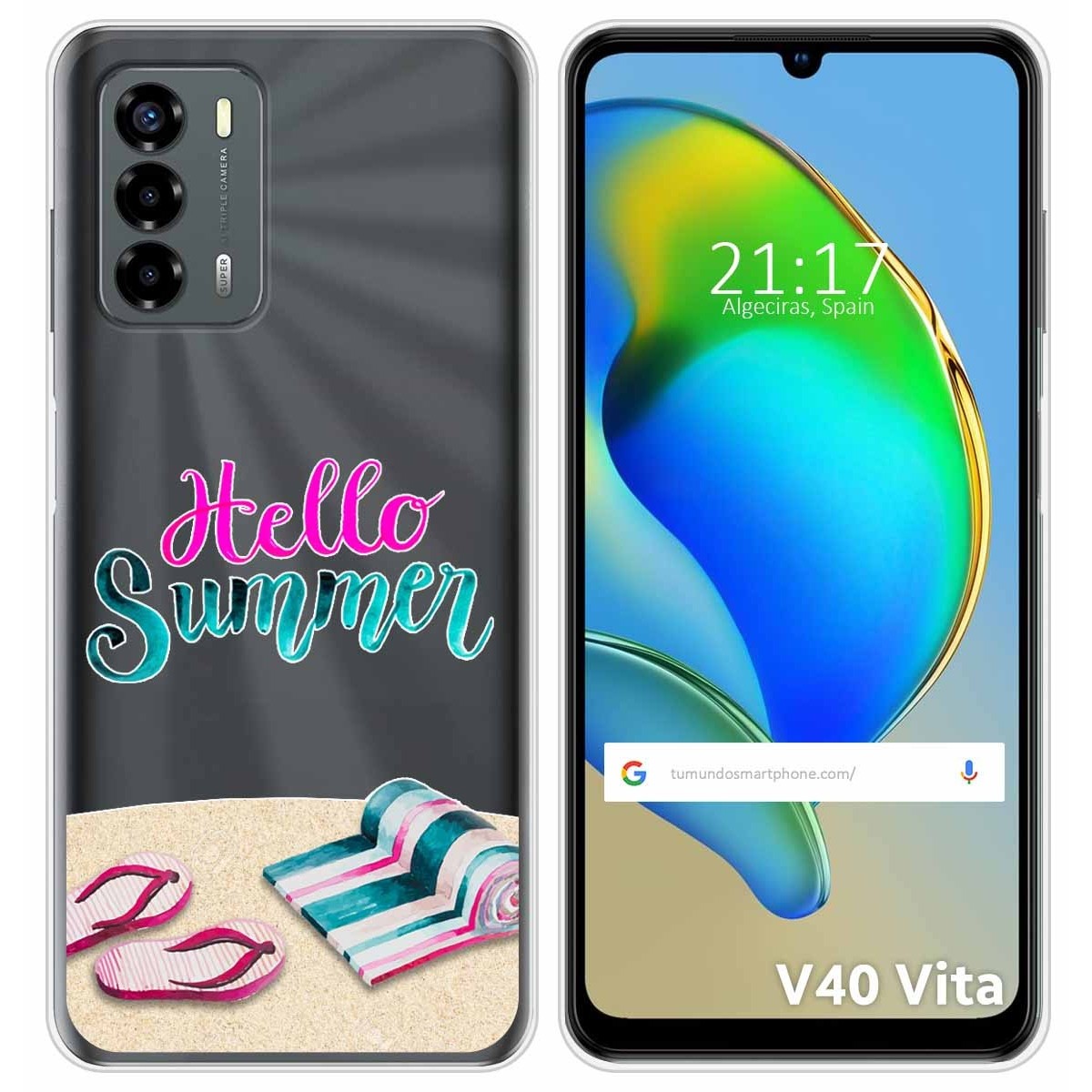 Funda Silicona Transparente para ZTE Blade V40 Vita diseño Summer Dibujos