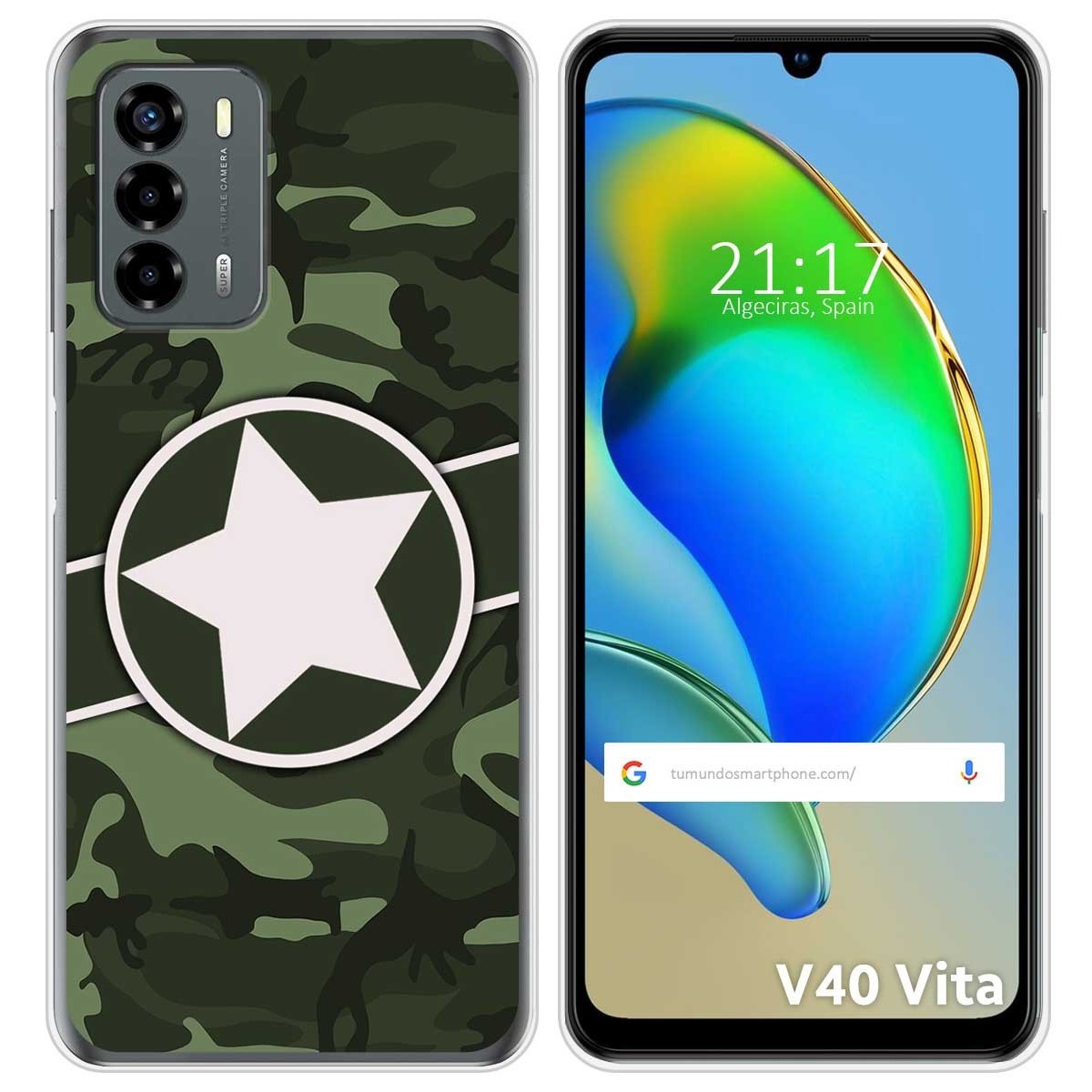 Funda Silicona para ZTE Blade V40 Vita diseño Camuflaje 01 Dibujos