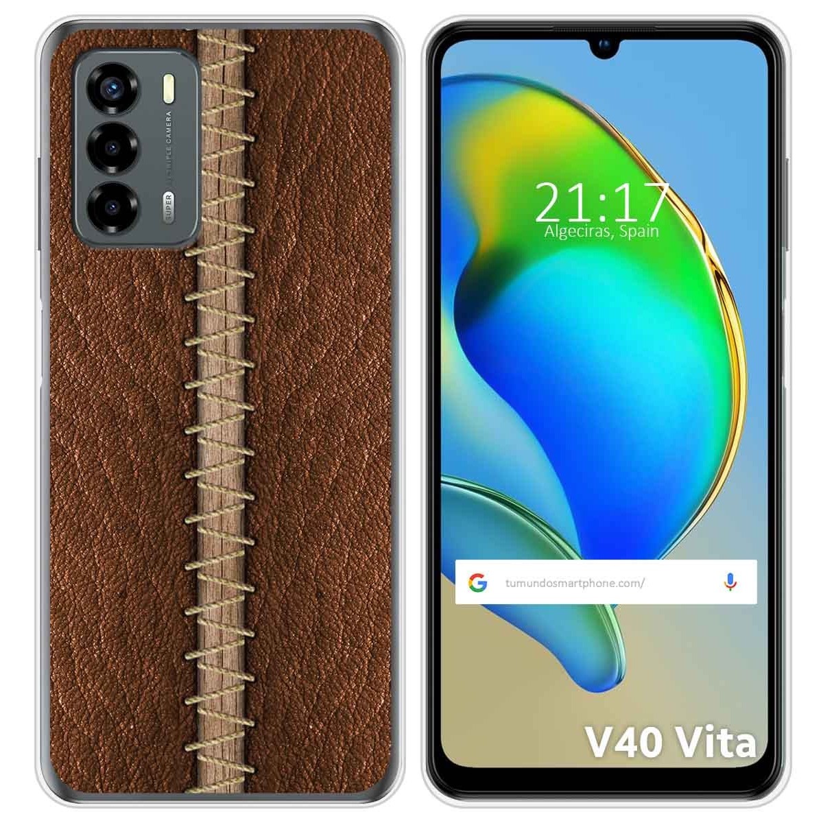 Funda Silicona para ZTE Blade V40 Vita diseño Cuero 01 Dibujos