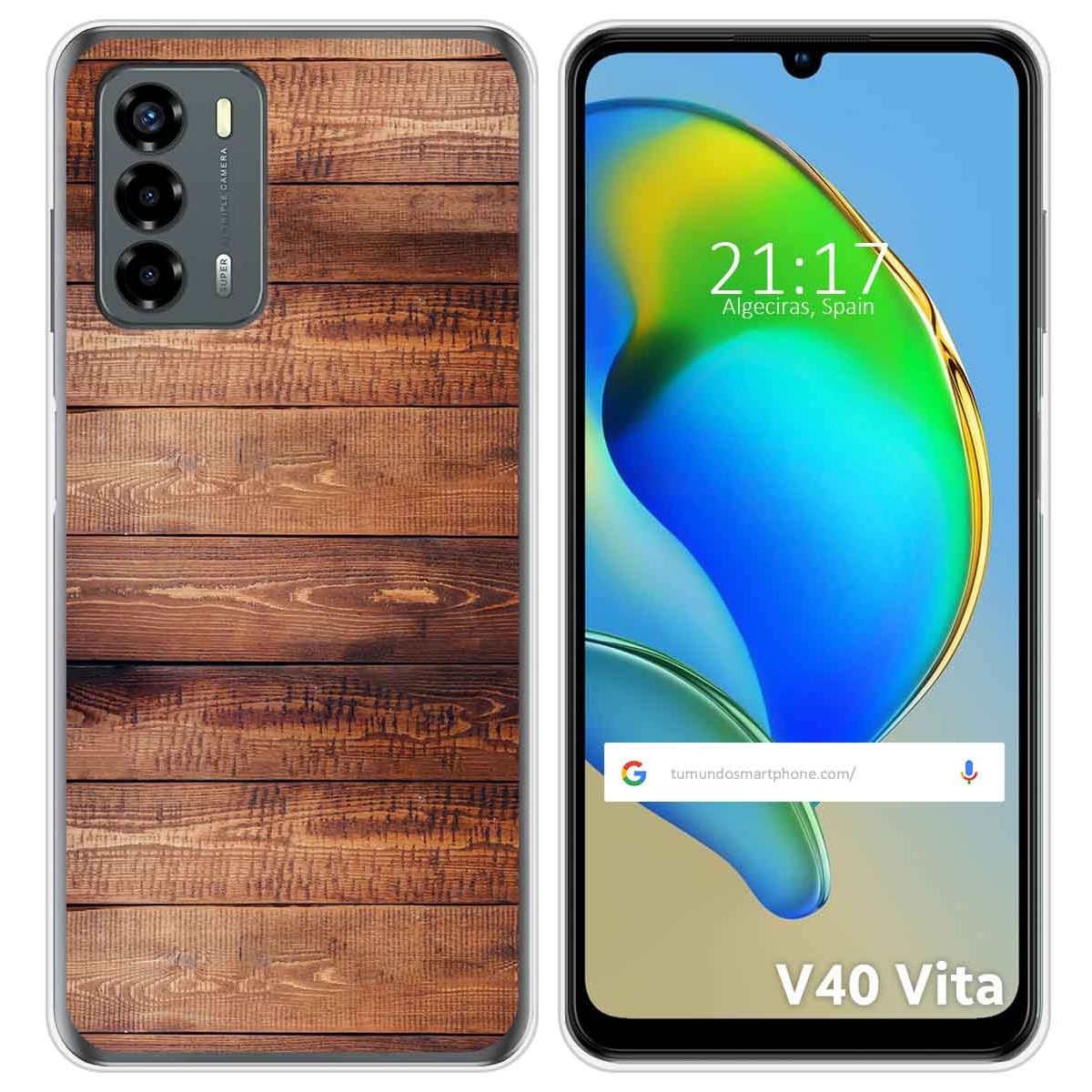 Funda Silicona para ZTE Blade V40 Vita diseño Madera 02 Dibujos