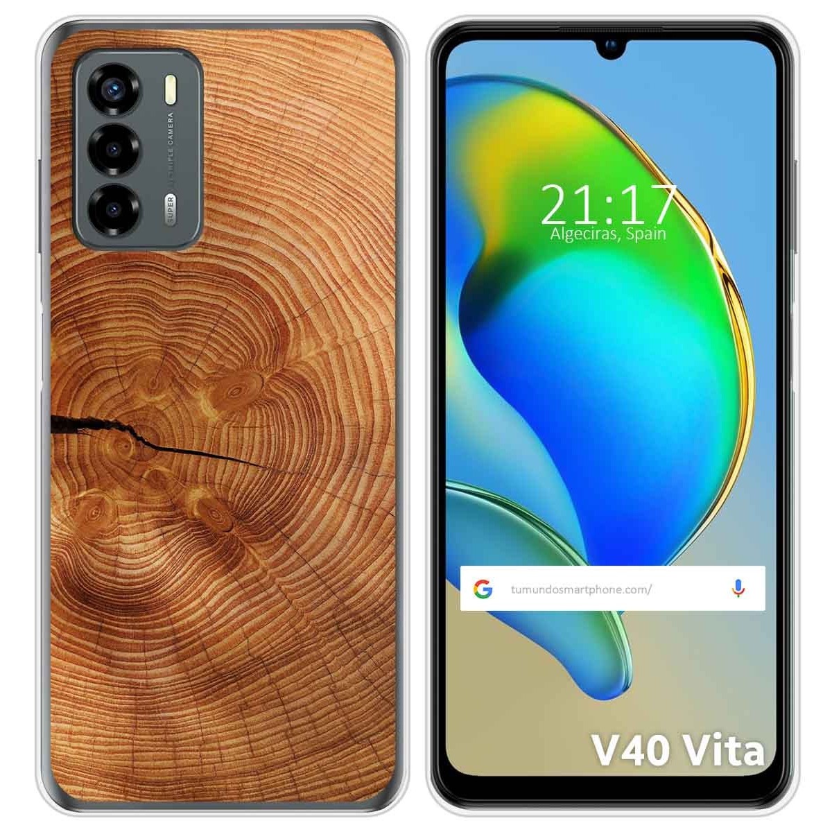 Funda Silicona para ZTE Blade V40 Vita diseño Madera 04 Dibujos