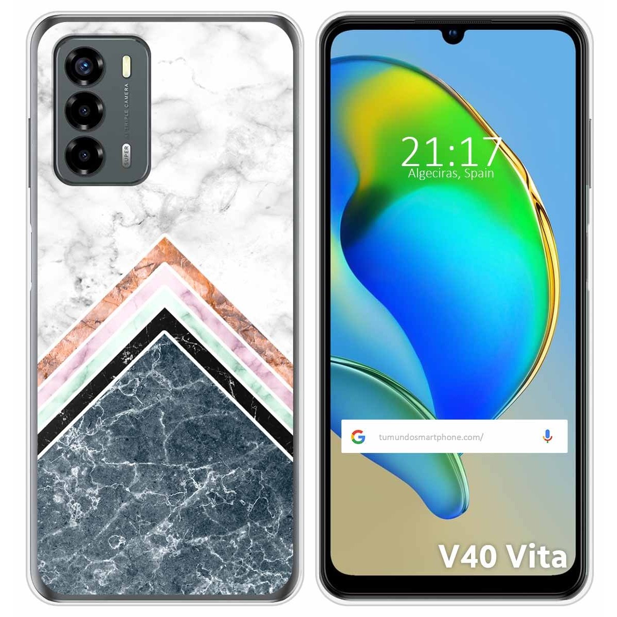 Funda Silicona para ZTE Blade V40 Vita diseño Mármol 05 Dibujos
