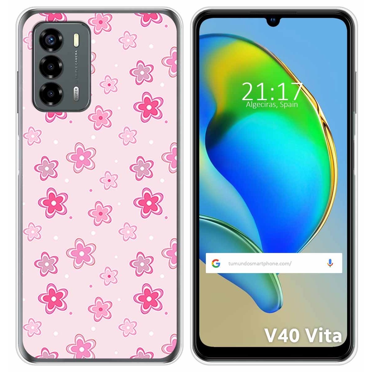 Funda Silicona para ZTE Blade V40 Vita diseño Flores Dibujos
