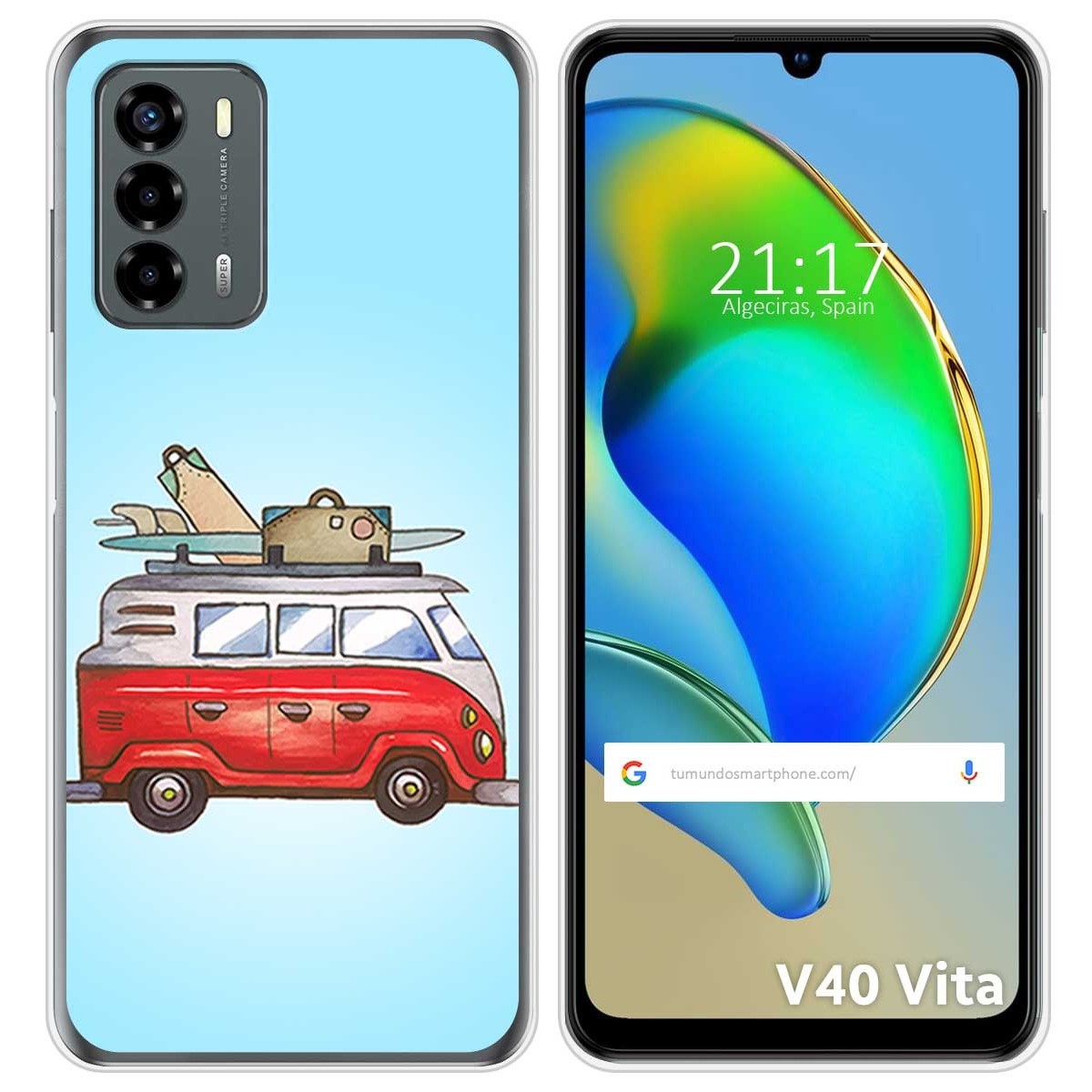 Funda Silicona para ZTE Blade V40 Vita diseño Furgoneta Dibujos