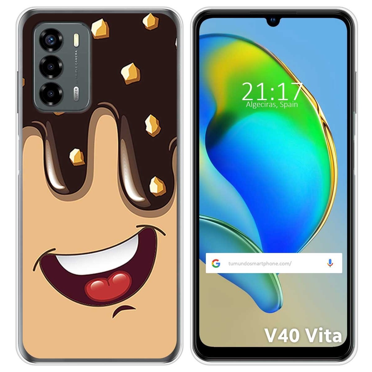 Funda Silicona para ZTE Blade V40 Vita diseño Helado Chocolate Dibujos