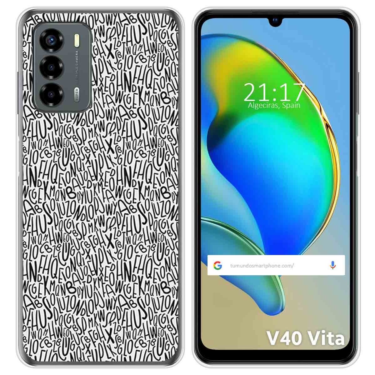 Funda Silicona para ZTE Blade V40 Vita diseño Letras Dibujos