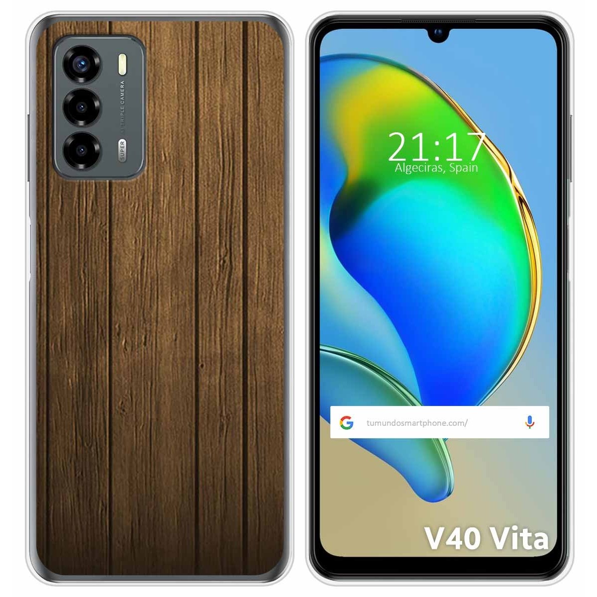 Funda Silicona para ZTE Blade V40 Vita diseño Madera Dibujos