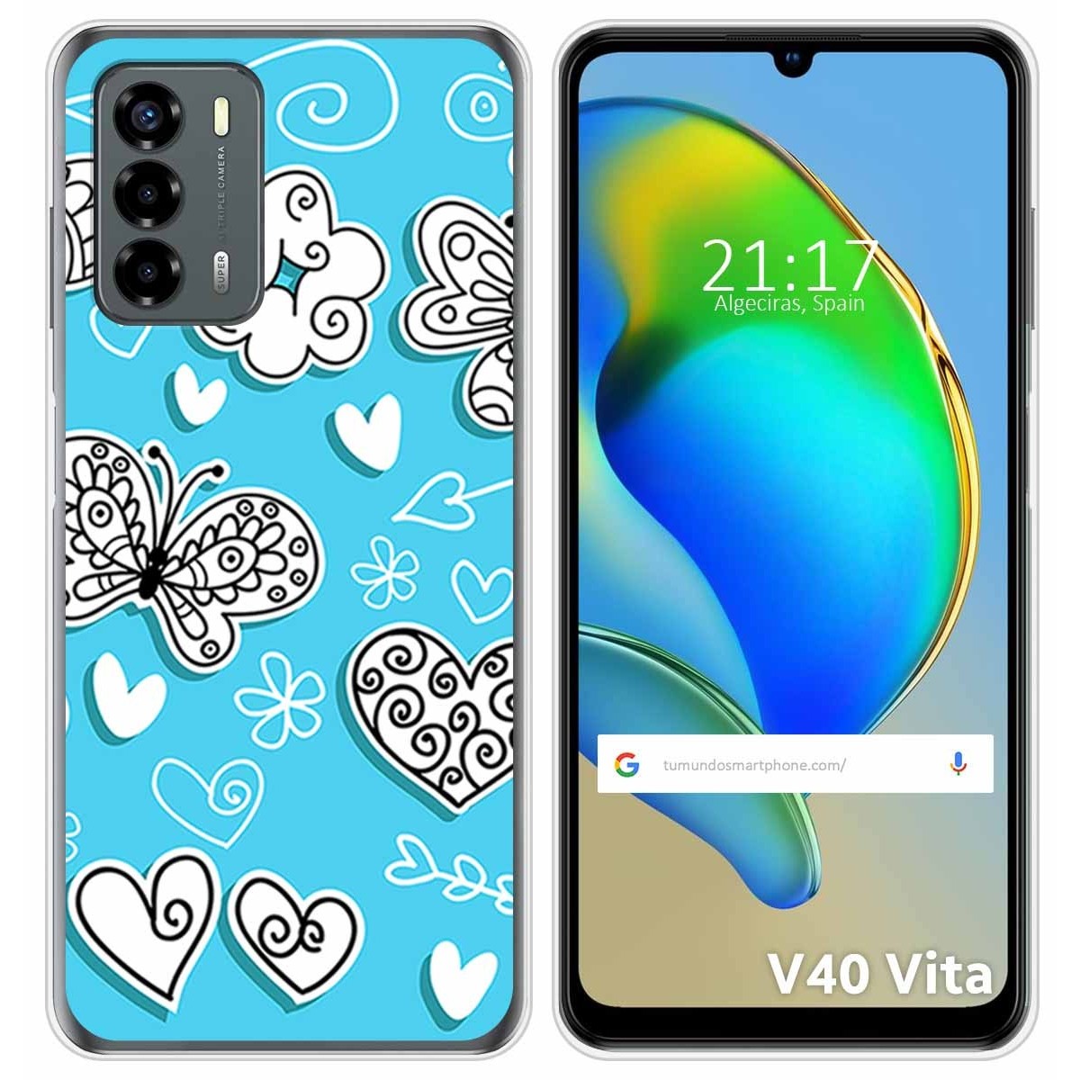 Funda Silicona para ZTE Blade V40 Vita diseño Mariposas Dibujos