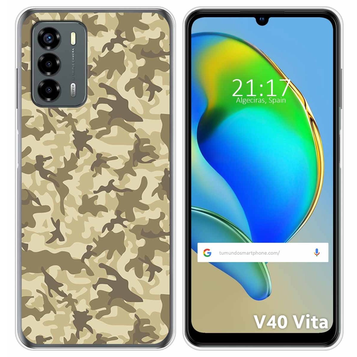 Funda Silicona para ZTE Blade V40 Vita diseño Sand Camuflaje Dibujos
