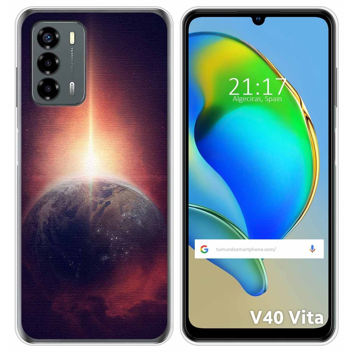 Funda Silicona para ZTE Blade V40 Vita diseño Tierra Dibujos