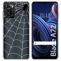 Funda Silicona Transparente para ZTE Blade A72 diseño Araña Dibujos