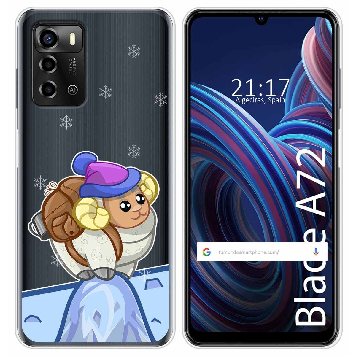 Funda Silicona Transparente para ZTE Blade A72 diseño Cabra Dibujos