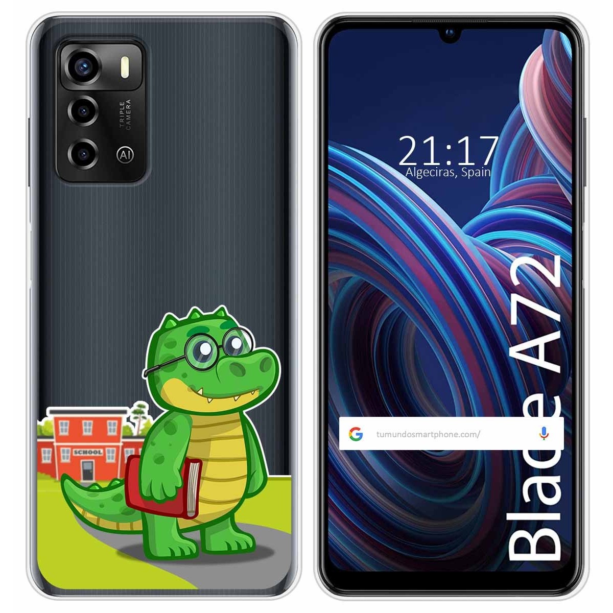 Funda Silicona Transparente para ZTE Blade A72 diseño Coco Dibujos
