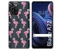 Funda Silicona Transparente para ZTE Blade A72 diseño Flamenco Dibujos