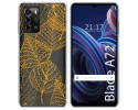Funda Silicona Transparente para ZTE Blade A72 diseño Hojas Dibujos