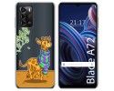 Funda Silicona Transparente para ZTE Blade A72 diseño Jirafa Dibujos