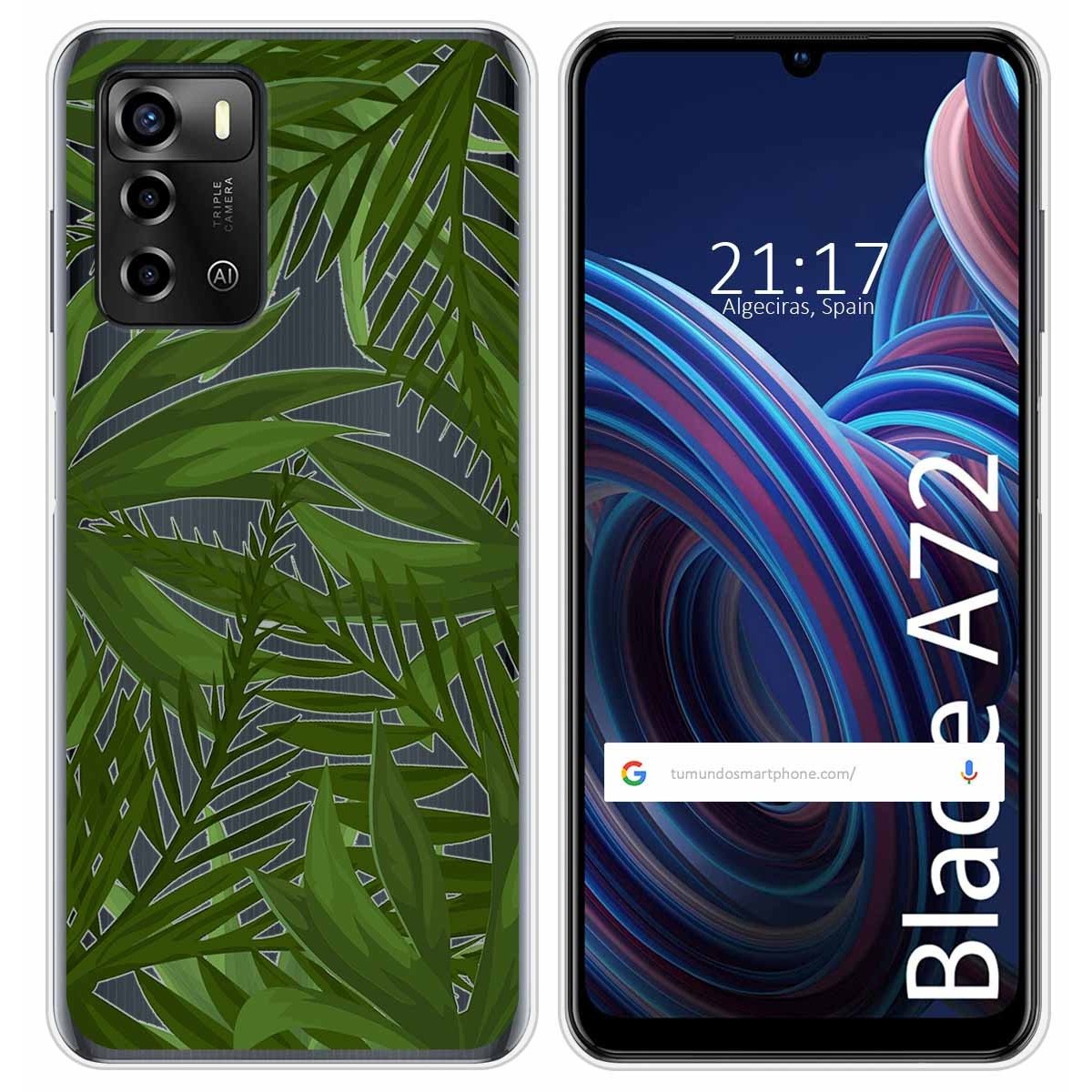 Funda Silicona Transparente para ZTE Blade A72 diseño Jungla Dibujos