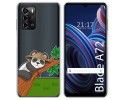Funda Silicona Transparente para ZTE Blade A72 diseño Panda Dibujos