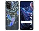 Funda Silicona Transparente para ZTE Blade A72 diseño Plumas Dibujos
