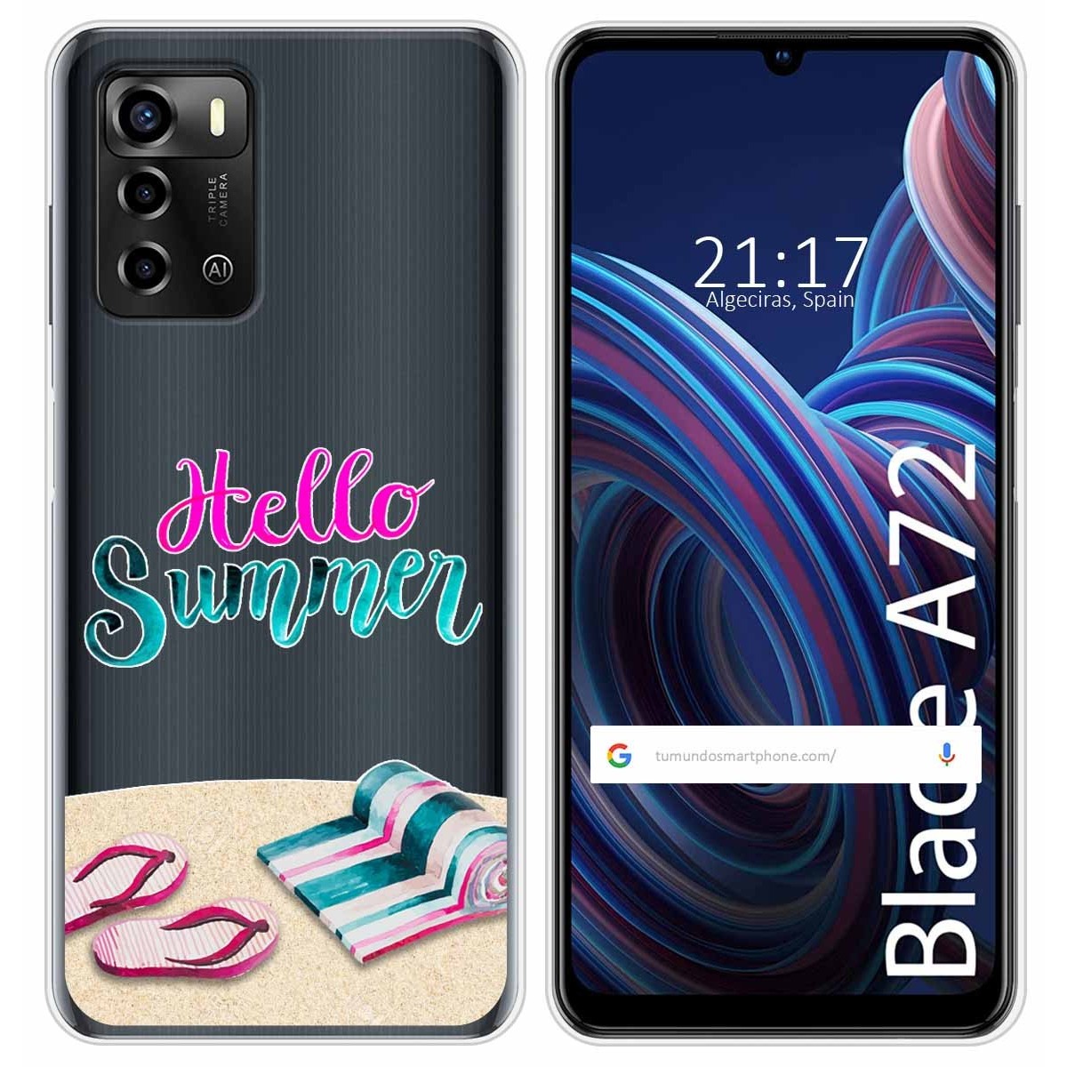 Funda Silicona Transparente para ZTE Blade A72 diseño Summer Dibujos