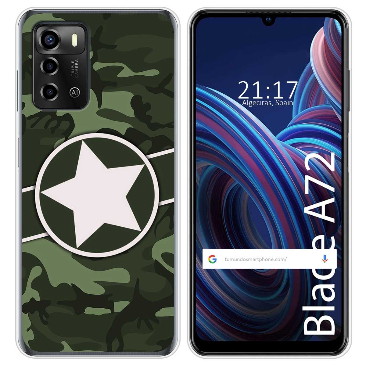 Funda Silicona para ZTE Blade A72 diseño Camuflaje 01 Dibujos