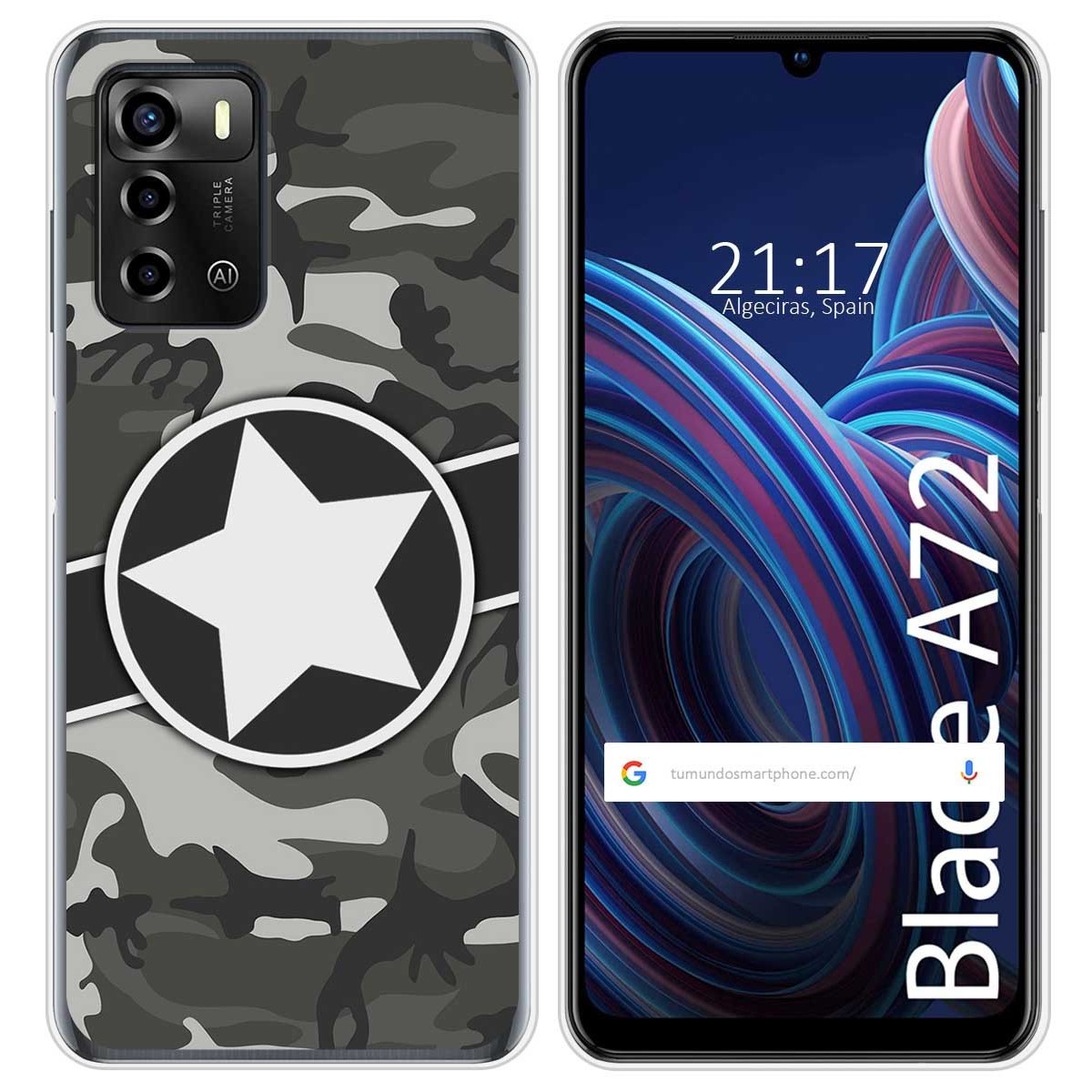 Funda Silicona para ZTE Blade A72 diseño Camuflaje 02 Dibujos
