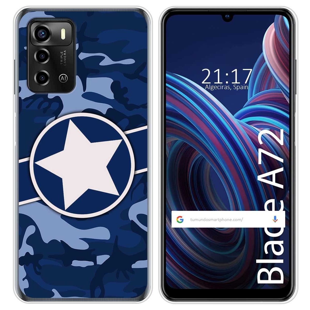 Funda Silicona para ZTE Blade A72 diseño Camuflaje 03 Dibujos